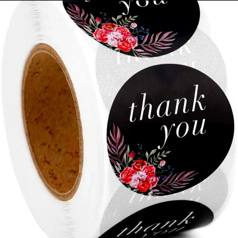 100 - 1.5" Thank You Stickers